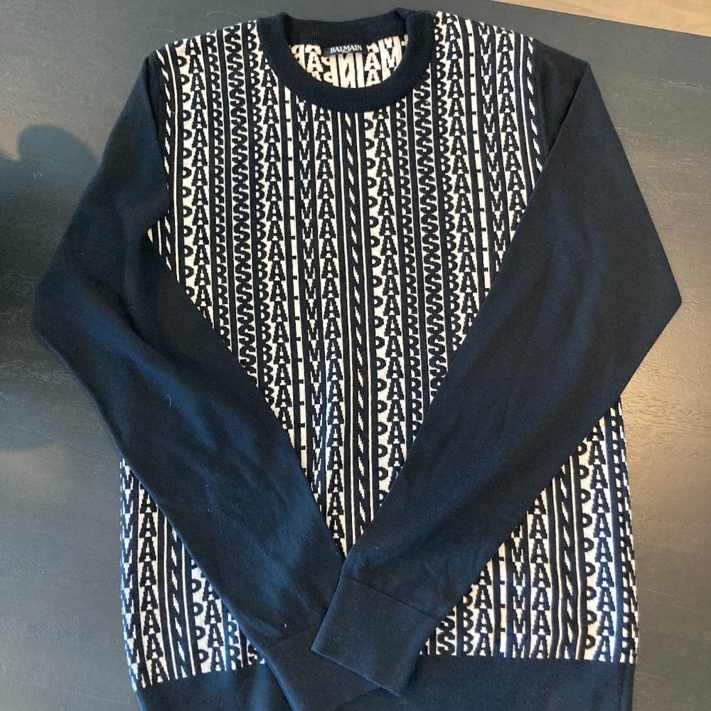 Black Logogram Wool Sweater Size XL